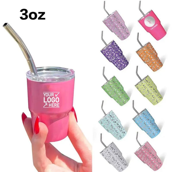 Party Cup Shot Glass With Straw Lid Mini Tumbler
