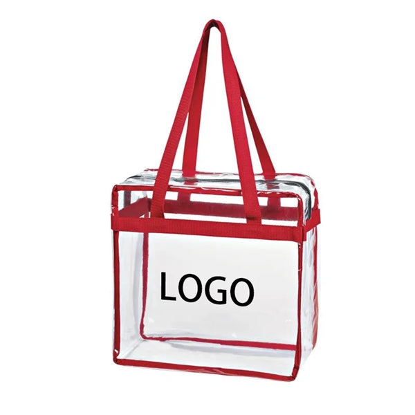 Zippered Clear Stadium Box Tote Bag