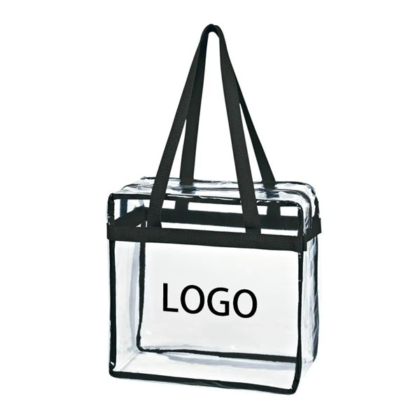 Zippered Clear Stadium Box Tote Bag