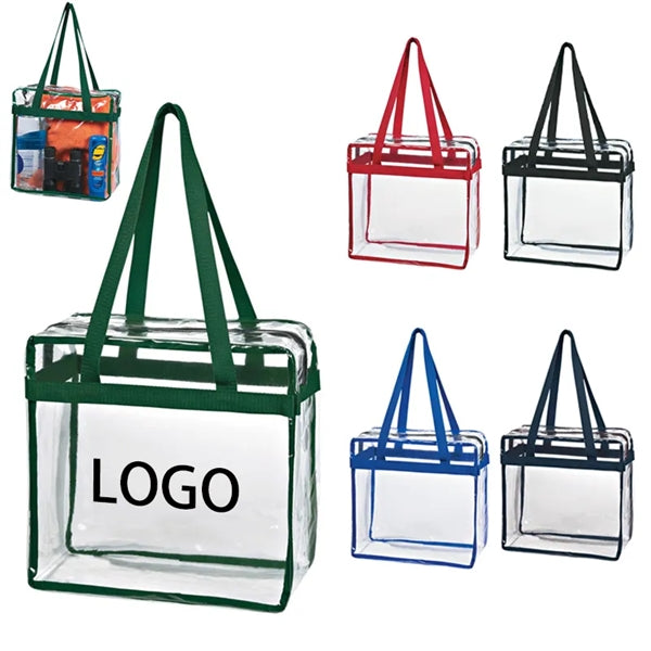Zippered Clear Stadium Box Tote Bag
