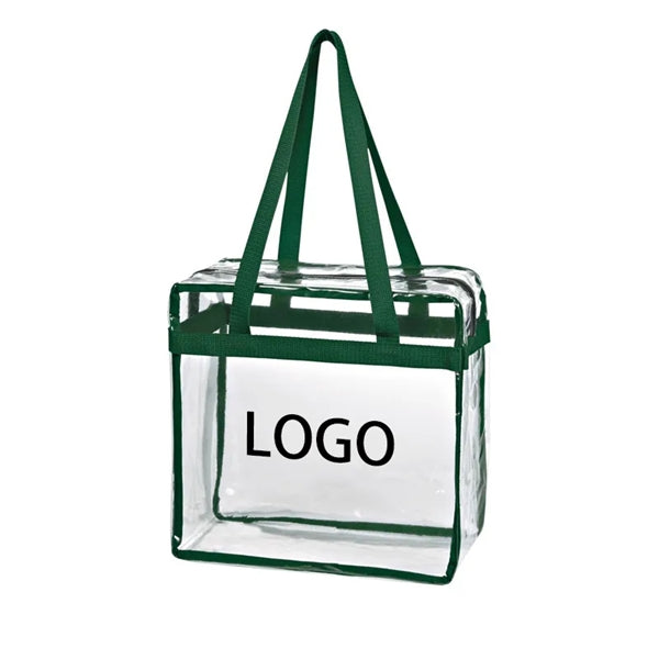 Zippered Clear Stadium Box Tote Bag