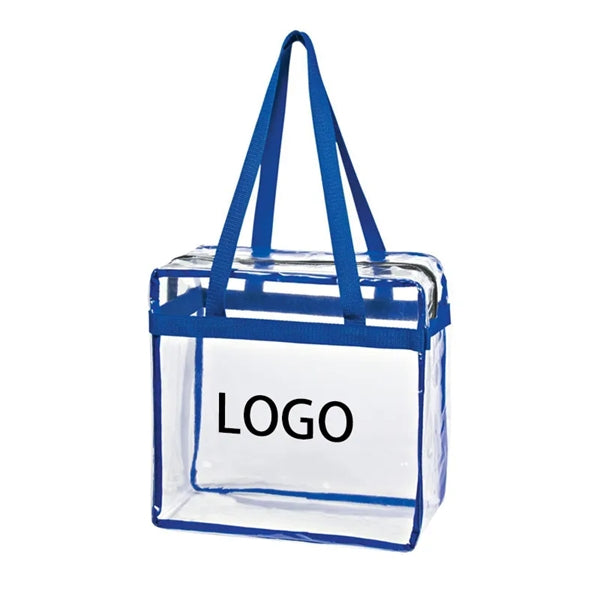 Zippered Clear Stadium Box Tote Bag