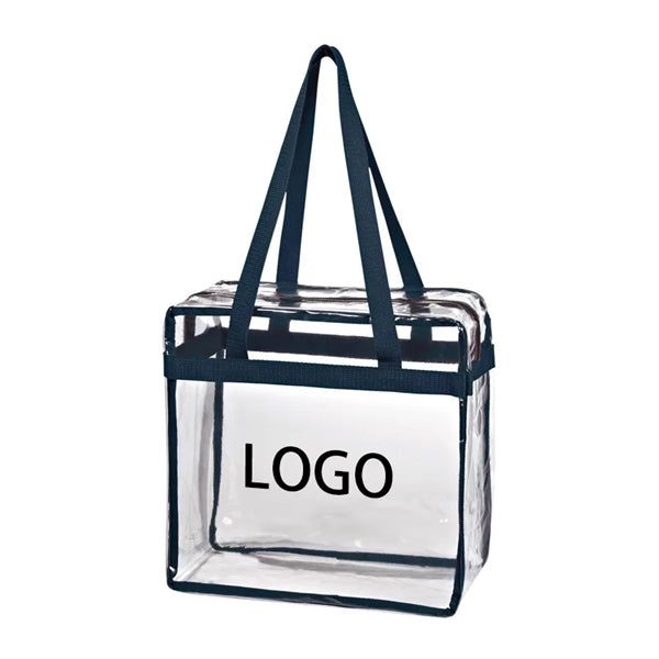 Zippered Clear Stadium Box Tote Bag