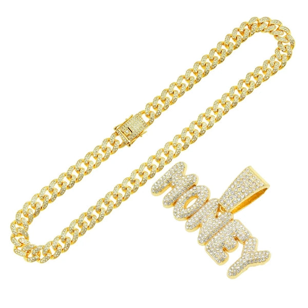 Zinc alloy hip hop Necklace Chain with Pendant