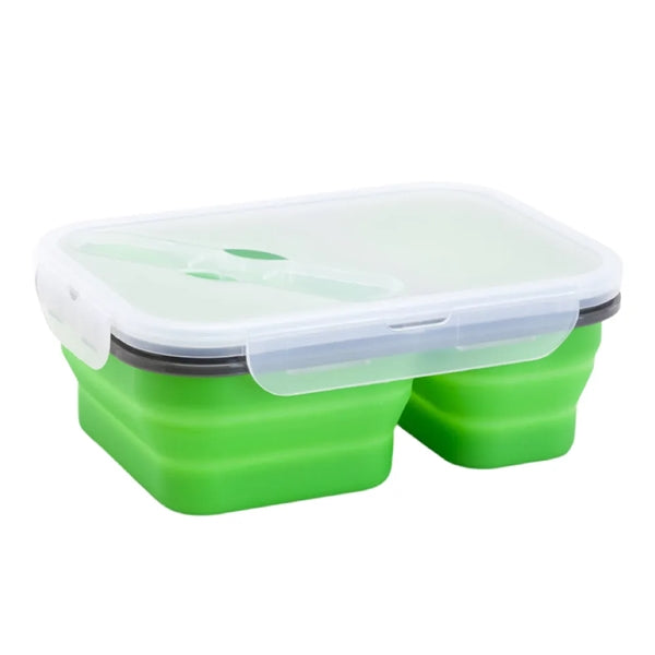 2 Compartments Collapsible Bento Box BPA Free