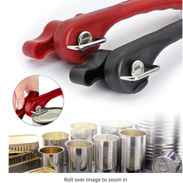 Multifunctional safety side-cut manual can opener