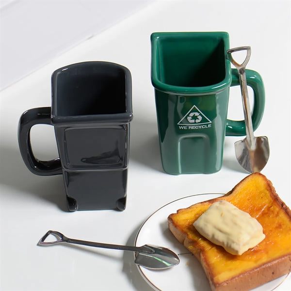 Square Trash Can Ceramic Coffee Mug