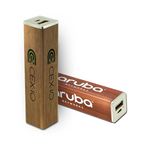 Square Shape Wooden Power Bank 2600mah