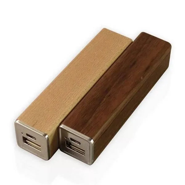 Square Shape Wooden Power Bank 2600mah