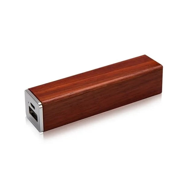 Square Shape Wooden Power Bank 2600mah