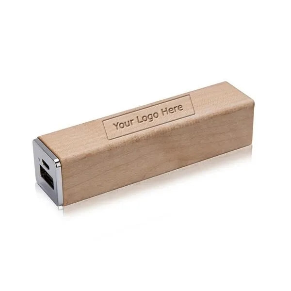 Square Shape Wooden Power Bank 2600mah