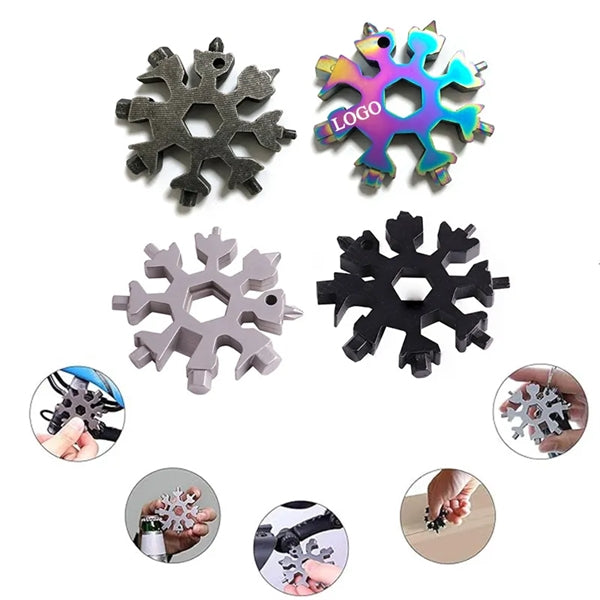 18-in-1 Snowflake Multi Tool with key ring