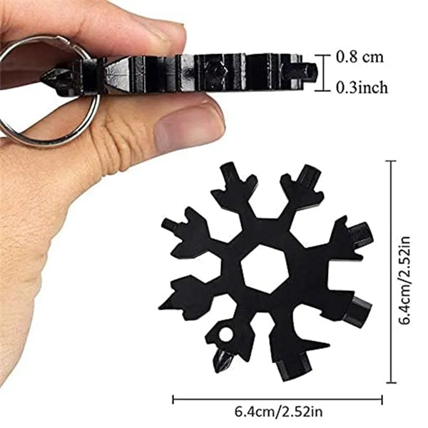 18-in-1 Snowflake Multi Tool with key ring