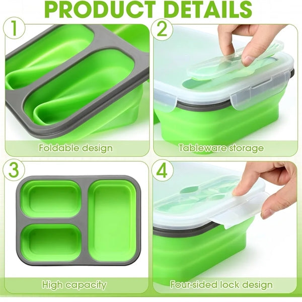 3 - Compartment Foldable Lunch Box