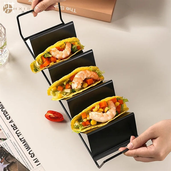 Black Stainless steel Taco Holder Stands with Handles