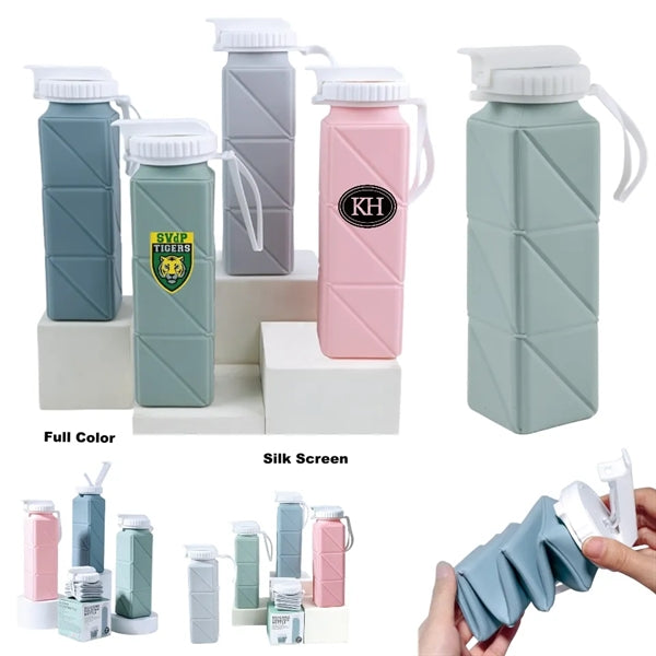 20 oz Silicone Foldable Water Bottles Travel Compact Size