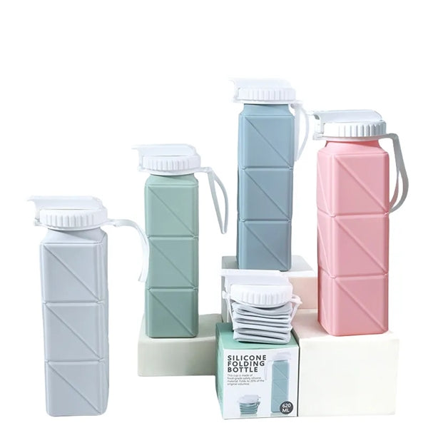 20 oz Silicone Foldable Water Bottles Travel Compact Size
