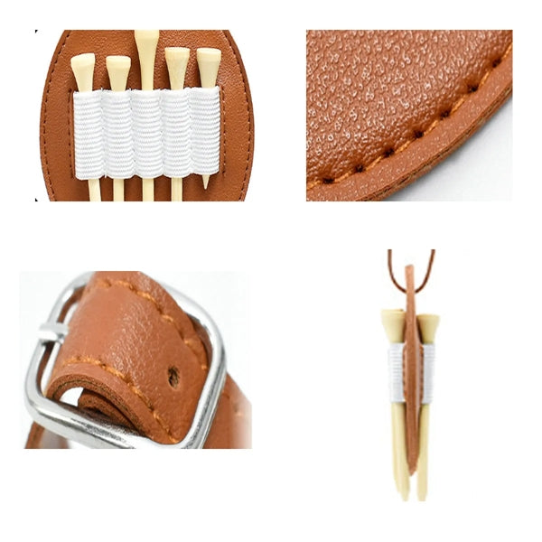 4pcs Portable Leather Waterproof Golf Tee Pouch Bag