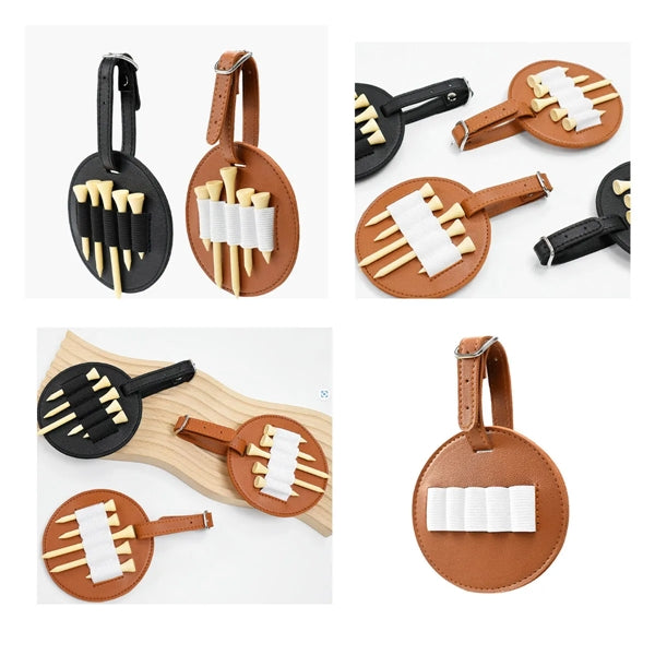 4pcs Portable Leather Waterproof Golf Tee Pouch Bag