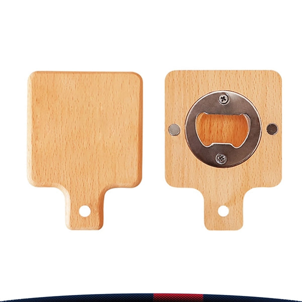 Round Wooden Magnet Bottle Opener