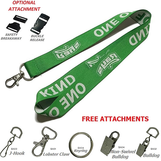 Full Color 3/4" Polyester Lanyard With Accessories