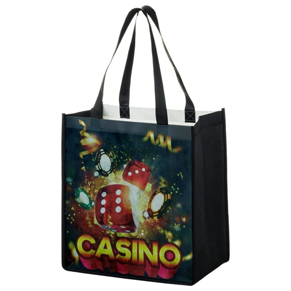 Sublimated PET Non-Woven Gusset Tote Bag -2 Sided 12"x13"x8"