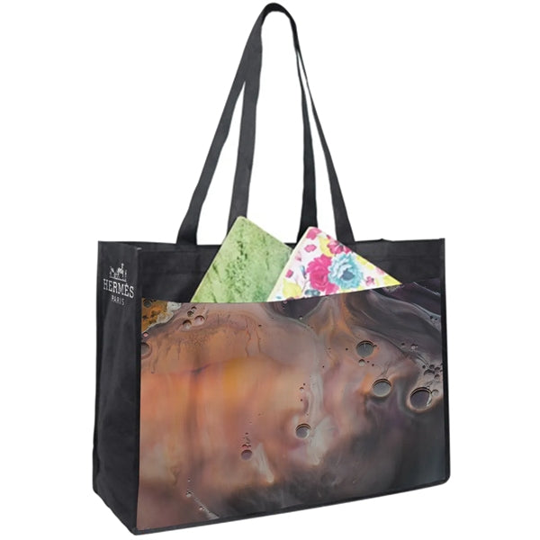 PET Non-Woven Tote Bag Sublimated Front Pocket (18"x16"x5")