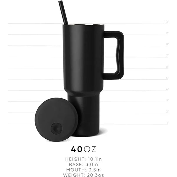 40 Oz. Tumbler with Handle and Straw Lid
