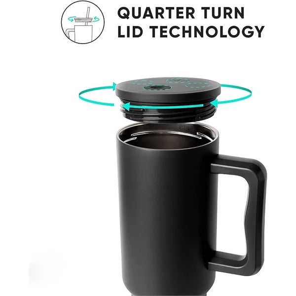 40 Oz. Tumbler with Handle and Straw Lid
