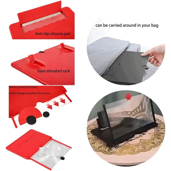 10 Inch HD Phone Screen Amplifier with Foldable Stand Holder