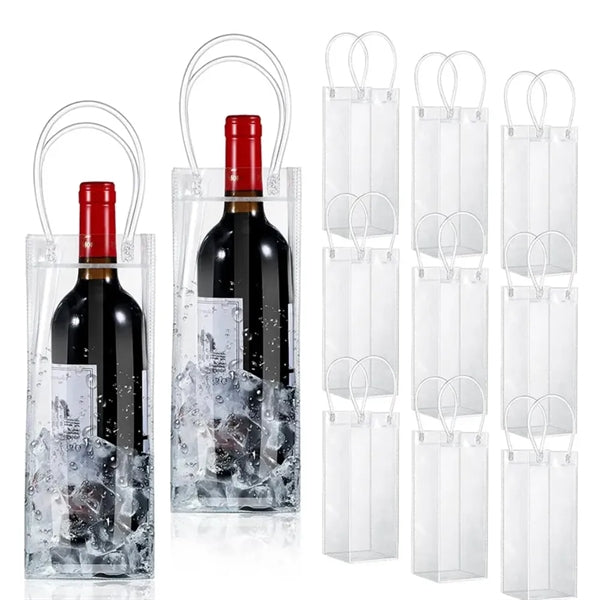 9.6" x 4.5 "x 4.3 " Clear Wine Ice Bag