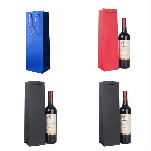 Single Bottle Wine Paper Tote Bag