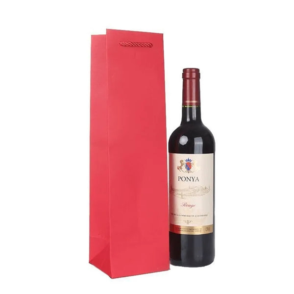 Single Bottle Wine Paper Tote Bag