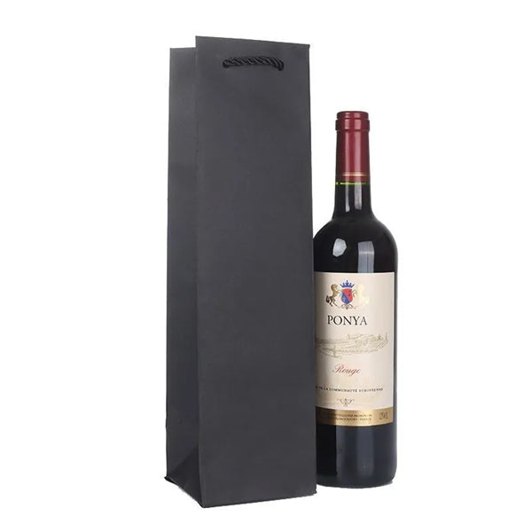 Single Bottle Wine Paper Tote Bag