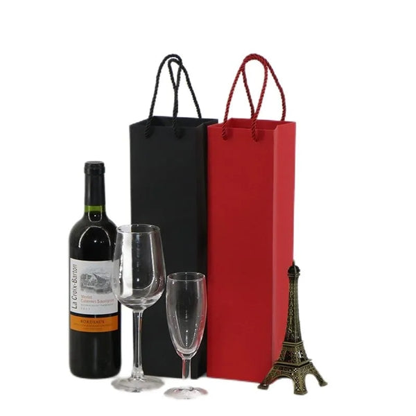 Single Bottle Wine Paper Tote Bag