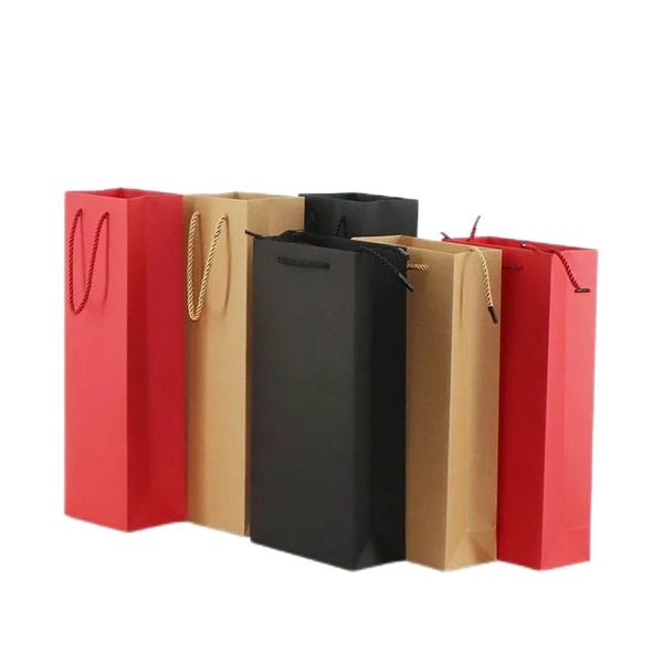 Single Bottle Wine Paper Tote Bag