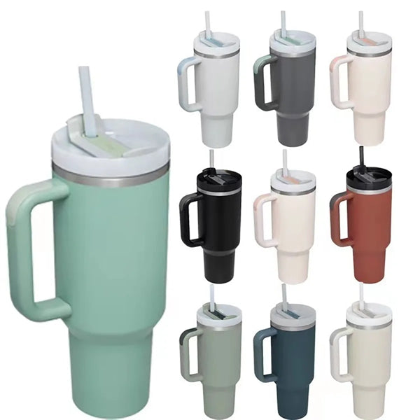 40 oz Tumbler With Handle and Straw Lid Insulated