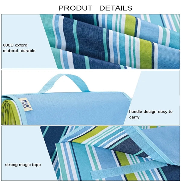 Large Picnic Blanket Water-Resistant Mat Tote