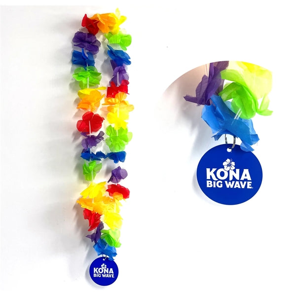 Flower Lei Necklace with PVC Medallion