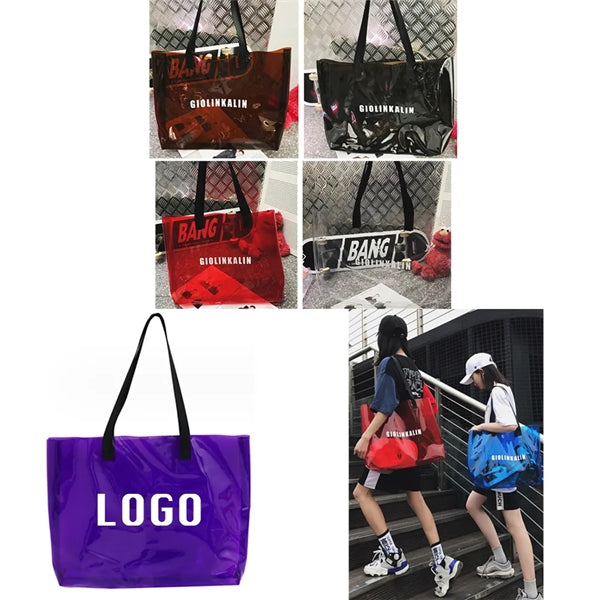 Clear PVC Jelly Color Tote Bag