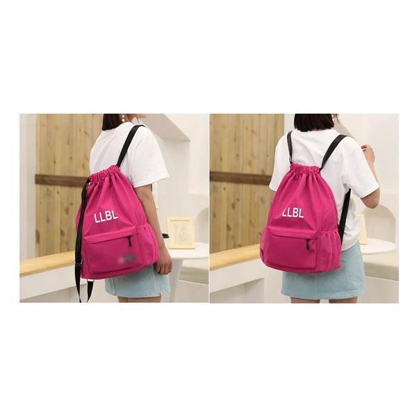 Drawstring Sports Waterproof Backpack All-Over Printing
