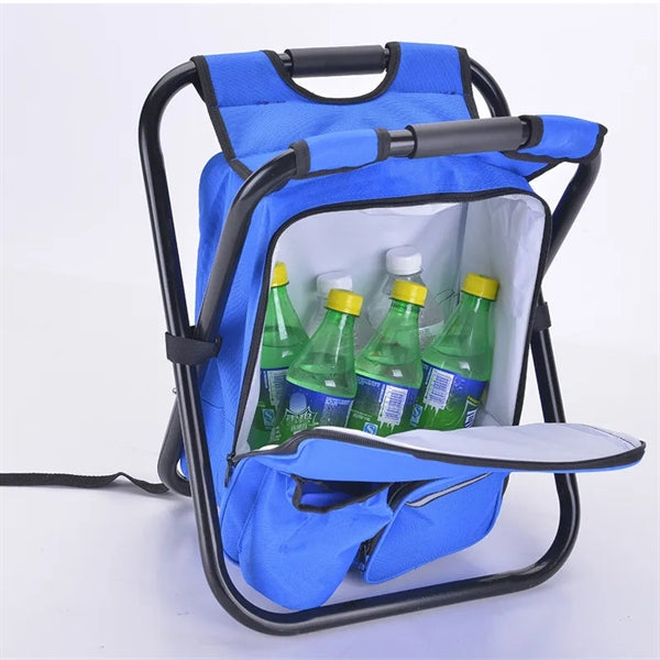 Foldable Stool Chair with Cooler Bag