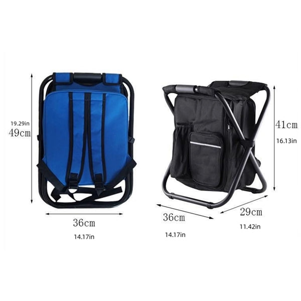 Foldable Stool Chair with Cooler Bag