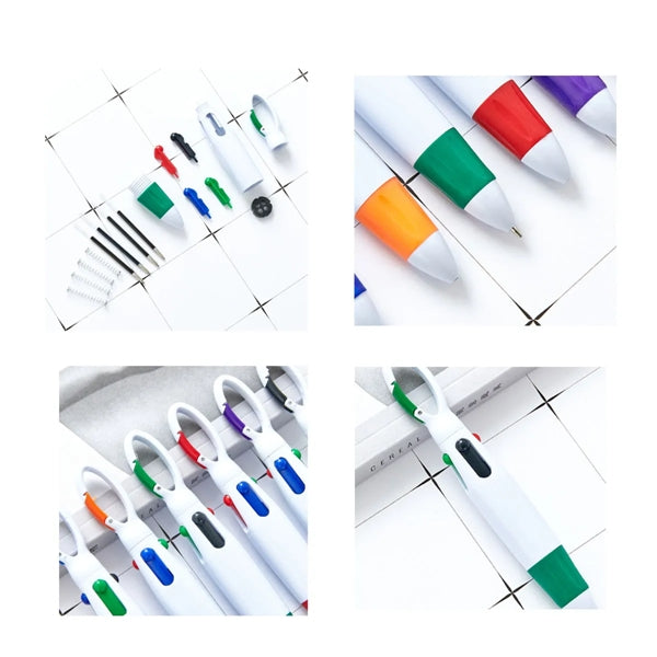 5 Bulk Multi-Colored Carabiner Shuttle Pen