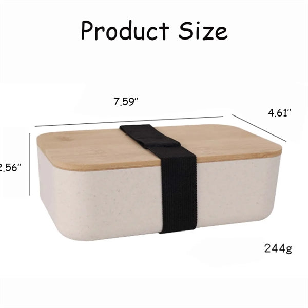 Wood Bento Lunch Box Set (W/ Fork, Spoon Knife)