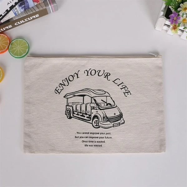 DIY Canvas Pencil Case Makeup Bags