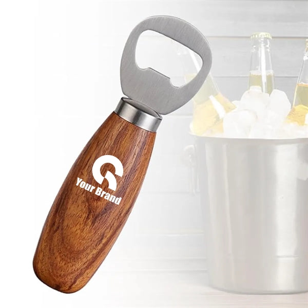 Multi-Uses Compact Wooden Handheld Beer Bottle Opener 4 Pce