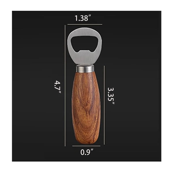 Multi-Uses Compact Wooden Handheld Beer Bottle Opener 4 Pce