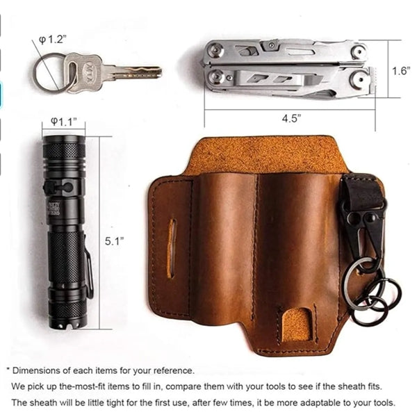 5 Pcs Durable Stylish Leather Multitool Belt Sheath