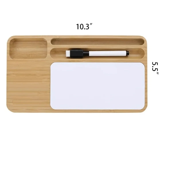 Bamboo 10W Wireless Charging Desk Organizer With Writing Pad